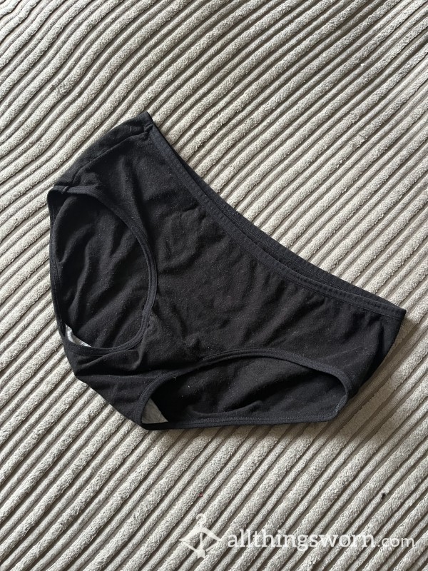 Black, Cotton, Full Back, Comfy Knickers