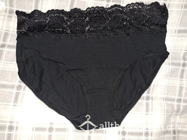 Black Cotton Full Back Panties