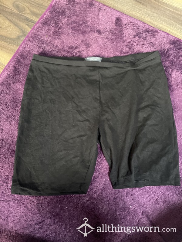 Black Cotton Gym Shorts