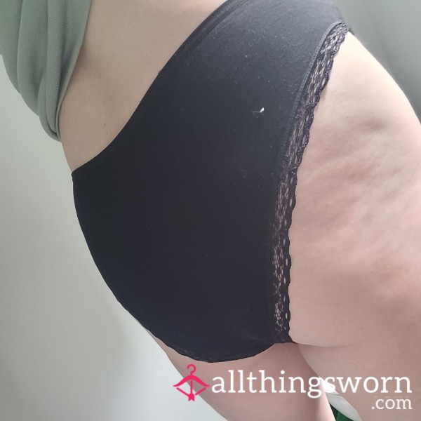 Black Cotton Knickers Worn For 24 Hours