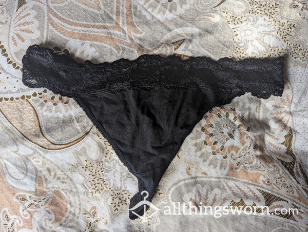Black Cotton Thong, Available Now!