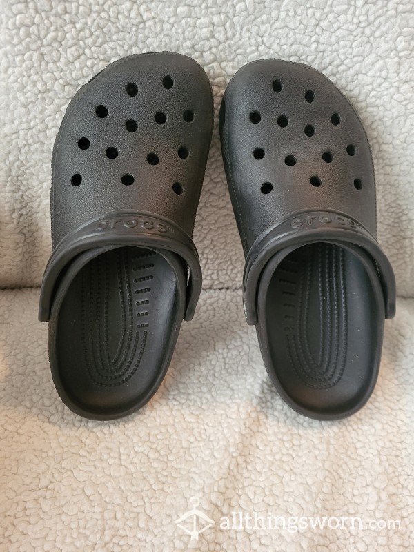 Black Crocs - Well-worn And Dirty!  Size 10