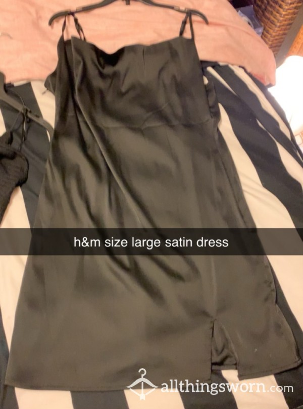 Black Dress Size Large Satin