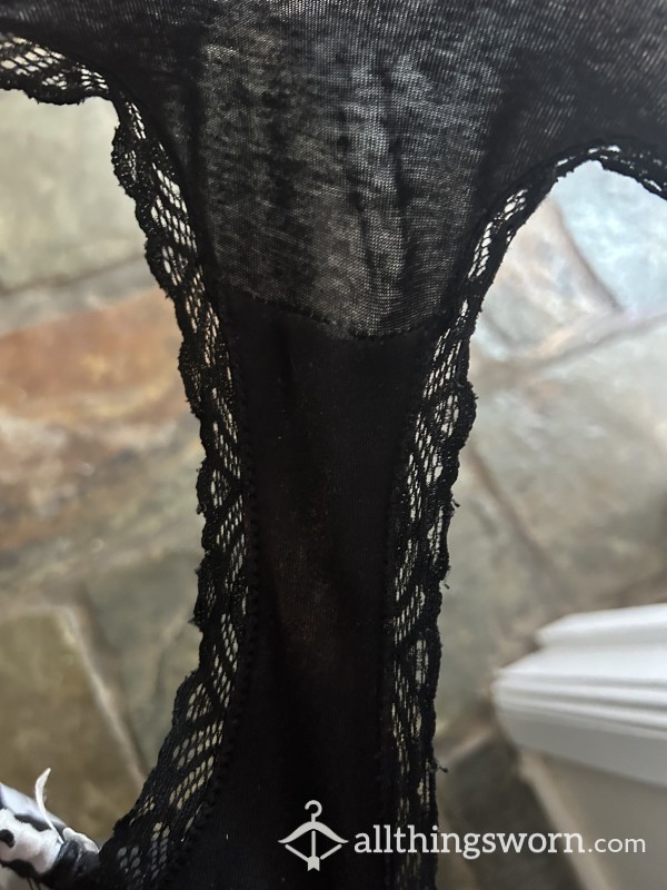 Black, Extremely Well Worn Panties