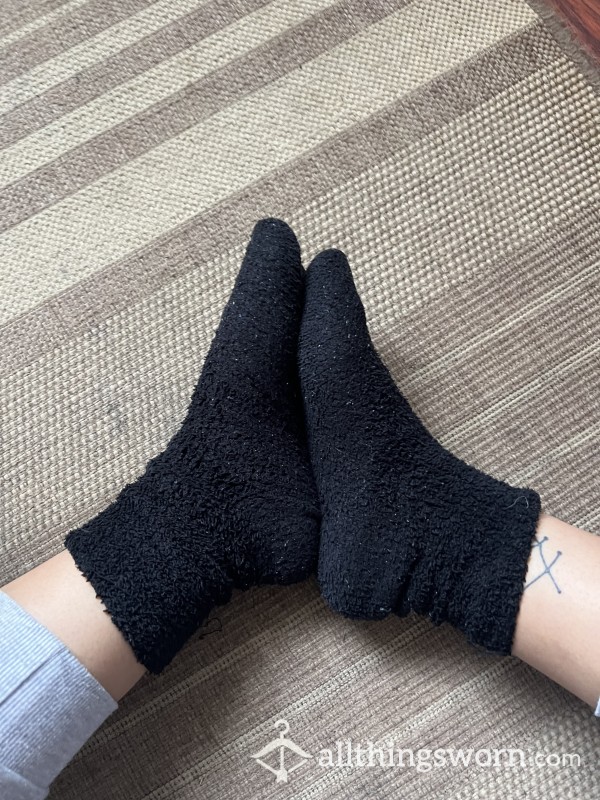 Black Fluffy Socks