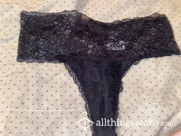 Black Full Lace Thongs