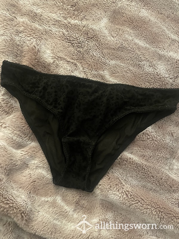 Black Full Panty Leopard Print Soft Touch