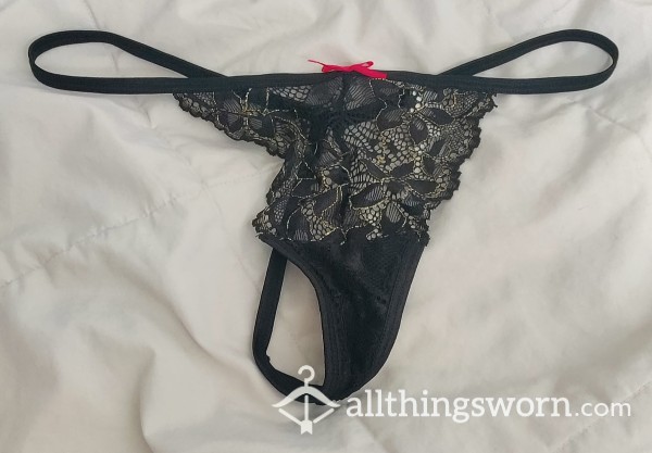 Black G-string Panty, Fun & Sexy To Wear - Better To Sniff!
