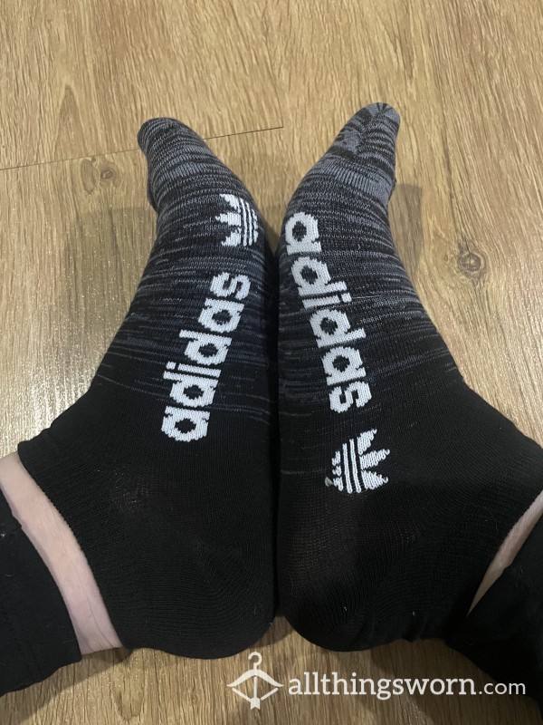 Black & Gray Adidas Ombré Ankle Socks