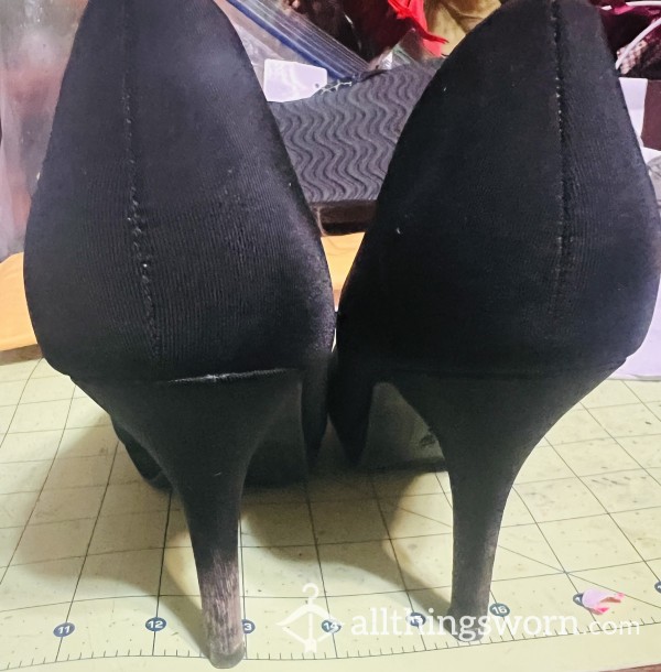 Black High Heeled Shoes, Size 7 1/2