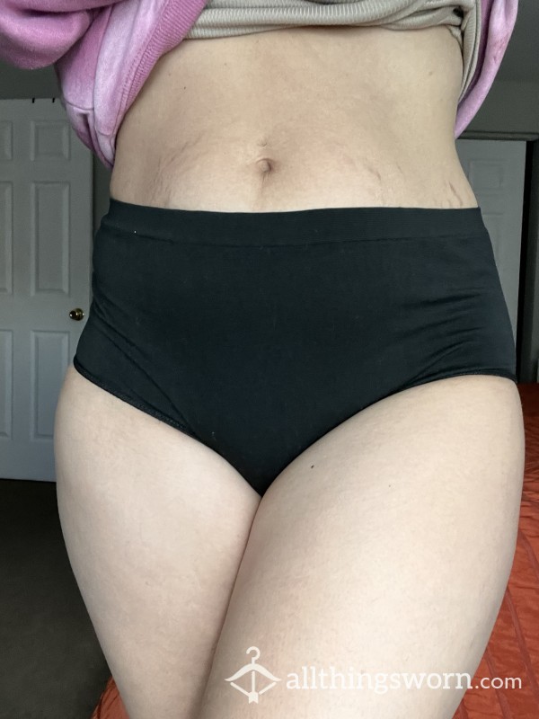 Black High Waisted Panties 🖤 2 DAY WEAR - FREE SHIPPING - DAILY WEAR PICS