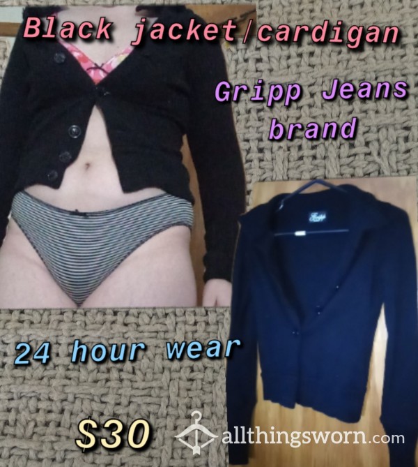 Black Jacket/Cardigan, 5 Day Wear.