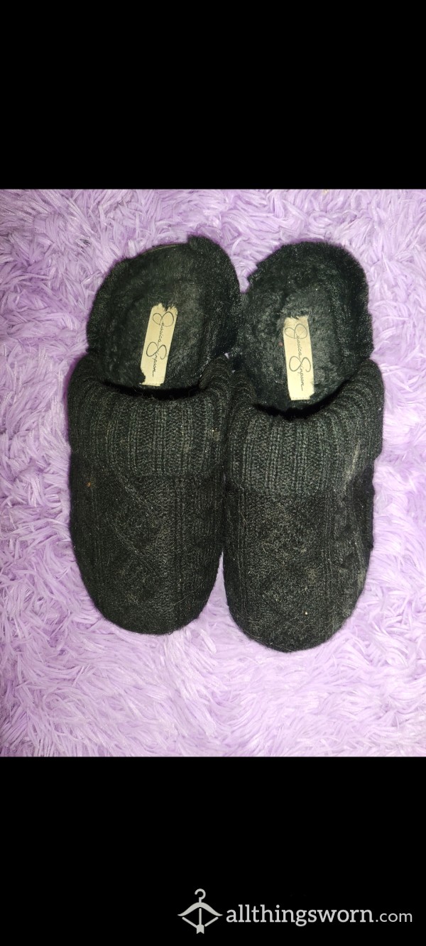 Black Jessica Simpson Sweater Slippers