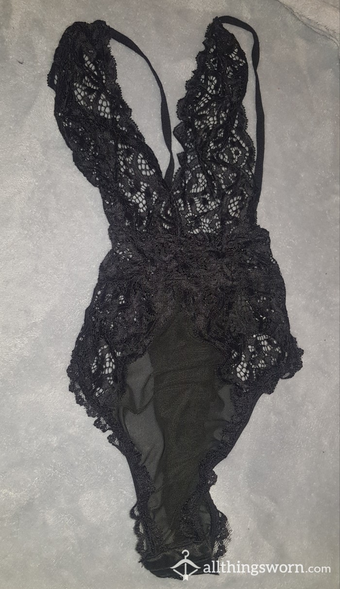Black Lace All In One Teddy -used