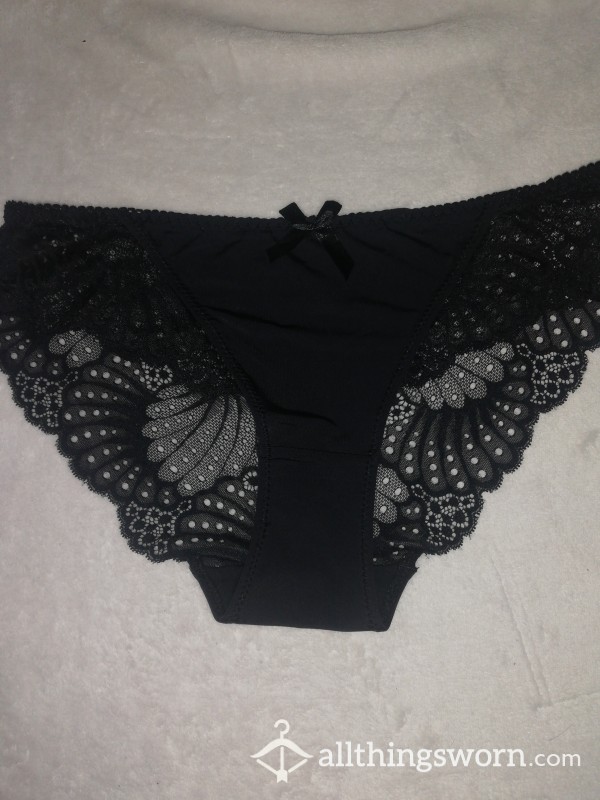 Black Lace And Satin Knickers