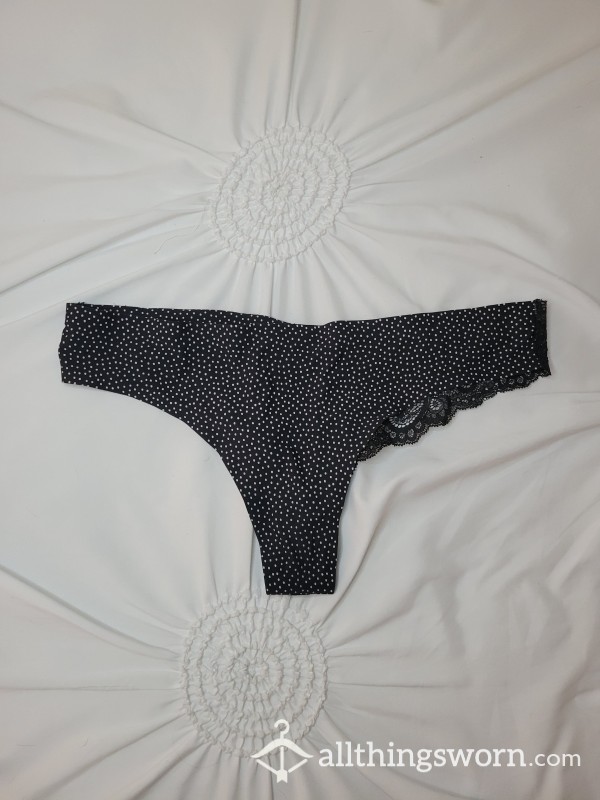 SOLD - Black Lace-back Thong