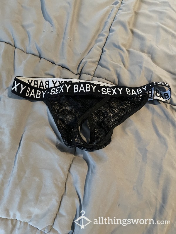 Black Lace Sexy Baby Thong