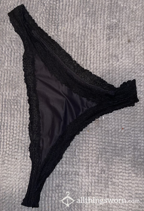Black Lace Soft Thong