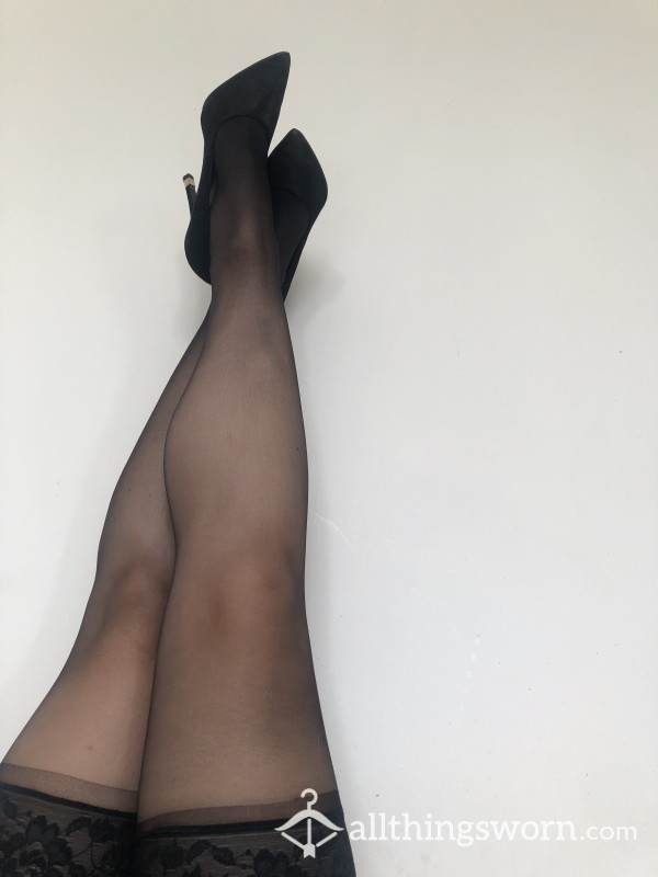 Black Lace Stocking - 24 Hour Wear