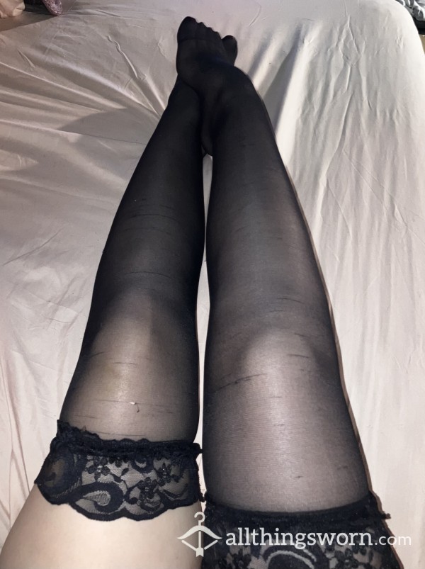 Black Lace Stockings!