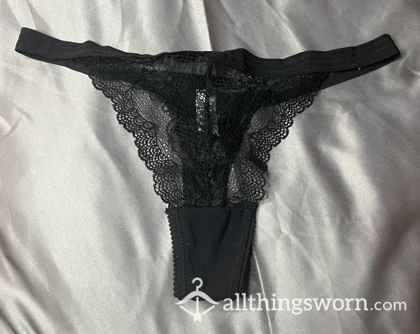 Black Lace Thong! Size S!