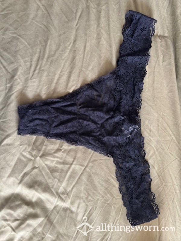 Black Lace Thong Size US 9