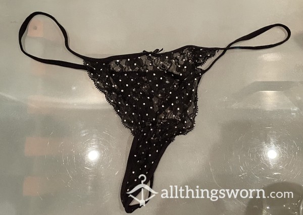 Black Lace Thong Worn 24 Hr By A Hardworking Doctor