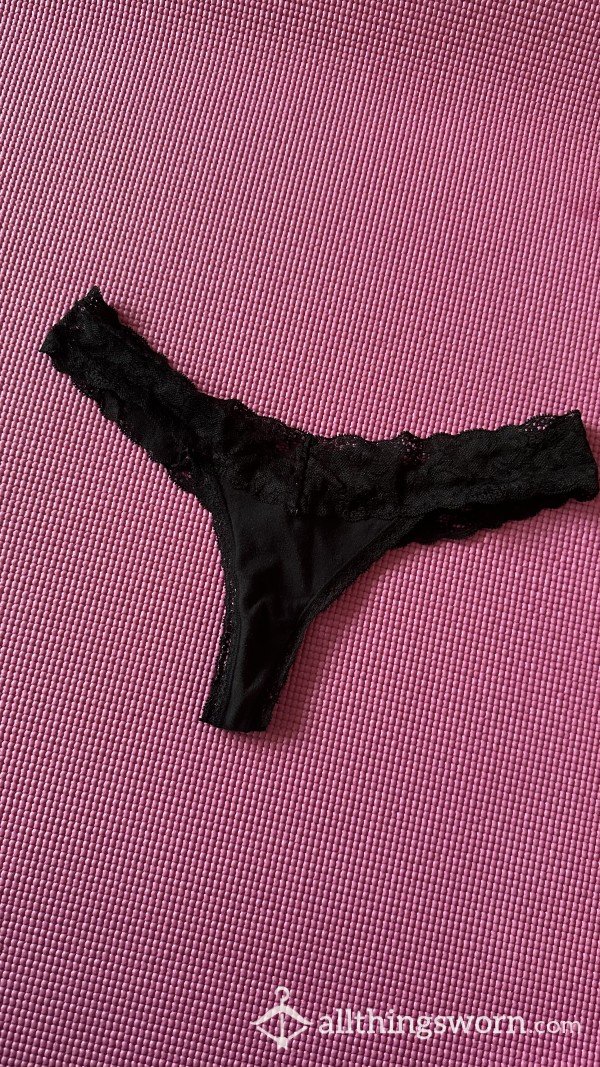 Black Lace Thongs 48hour Wear