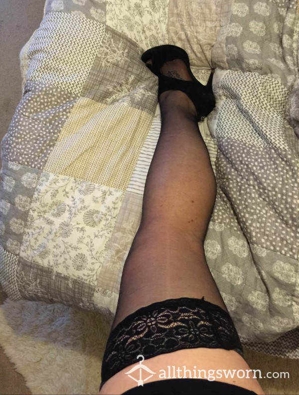 Black Lace Top Hold Ups