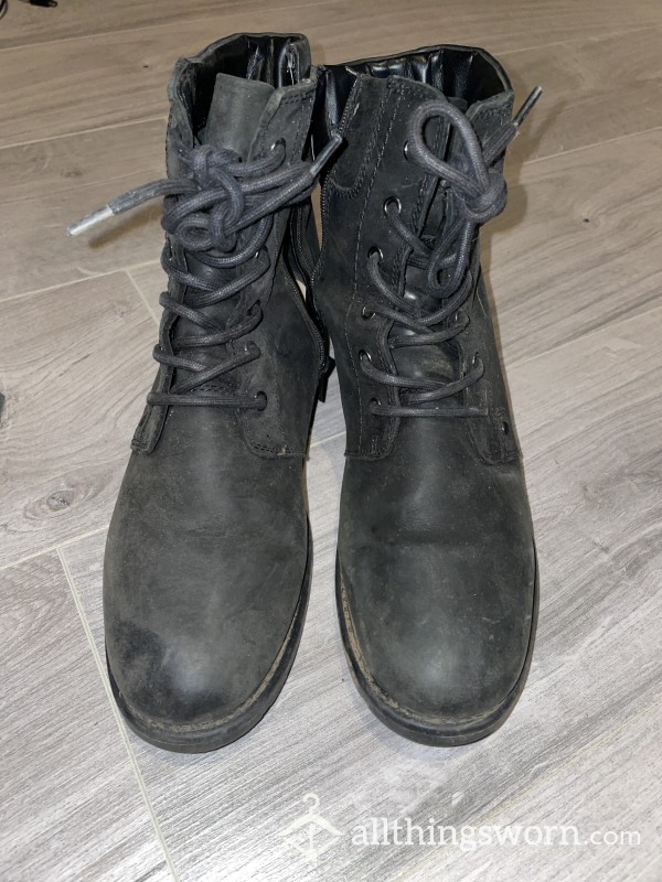 Black Leather Boots, 3 Years Old