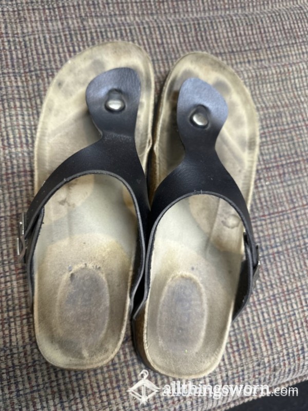 Black Leather MUDD Summer Sandals