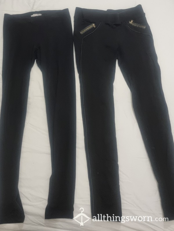 Black Leggings - Size 8 UK, 2 Pairs Available