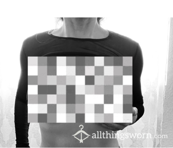 Nipple Tease Black Mesh Shirt With Underboob