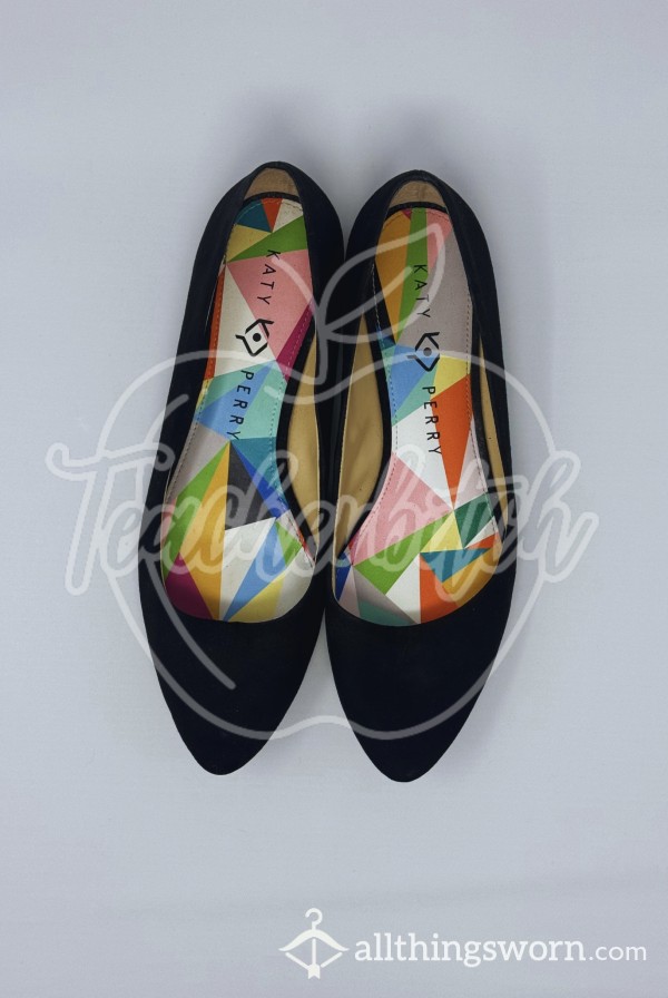 Black Micro-Suede Flats | Katy Perry Brand | US Size 7.5
