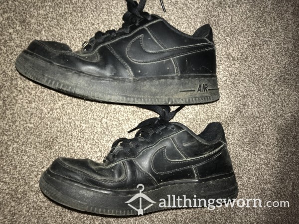 Black Nike Air Force Size 4.5 Worn For Work Everyday For 8 Months Straight 🤭🥵