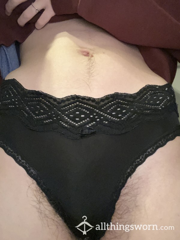 Black NO BOUNDARIES Underwear With Lace Trim And Decorative Bow