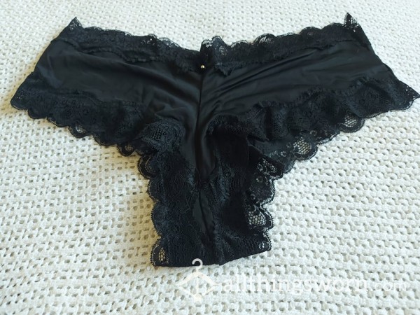 Black Nylon & Lace Panties