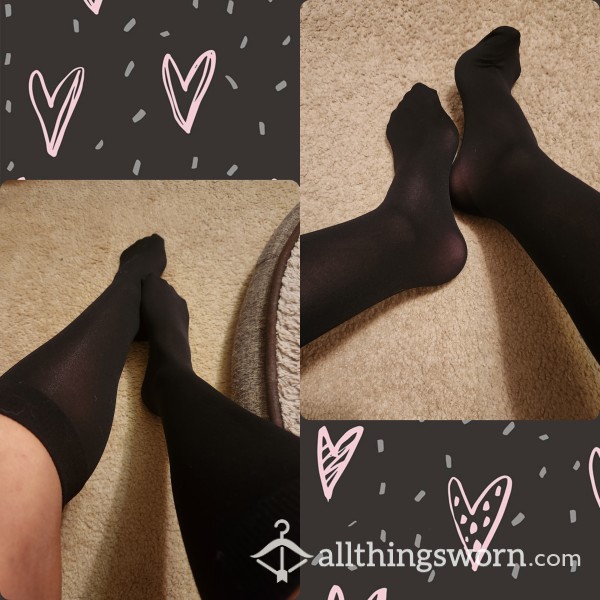 Black Nylon Knee High Stockings. 48 Hr Wear. Shipping Included 💌