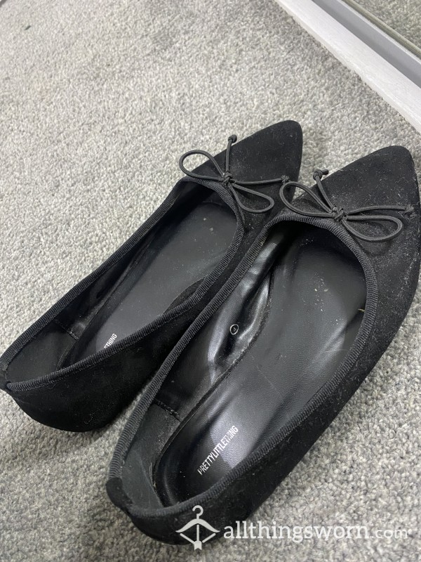 Black Old Used Dolly/slip On Shoes
