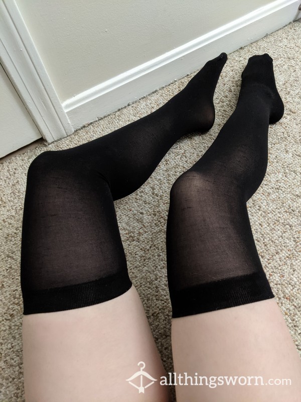 Black Over The Knee Stockings - Frequently Worn!