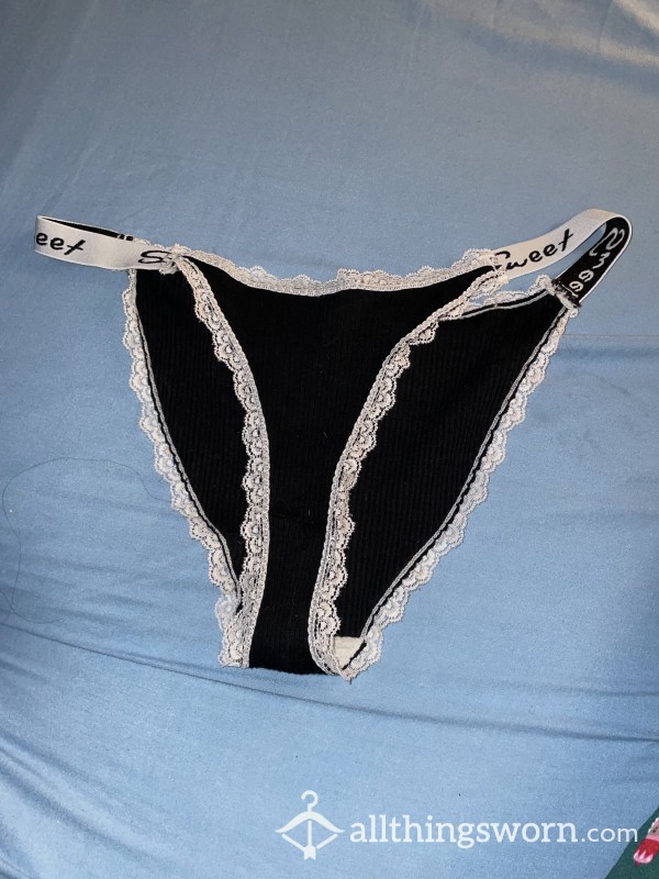 Black Panties W/ White Lace Trimmings🤤