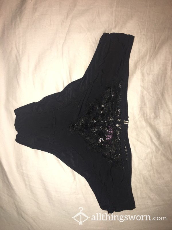 Black Panties With Back Lace Cutout