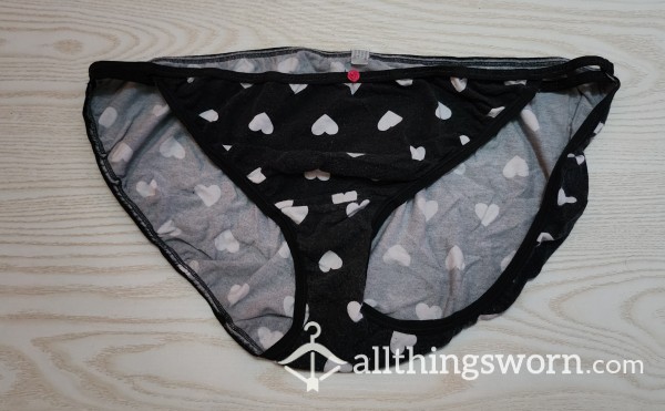 Black Panties With White Hearts