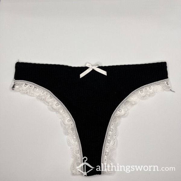 Black Panty With White Lace Edges