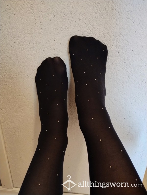 Black Pantyhose With Golden Dots