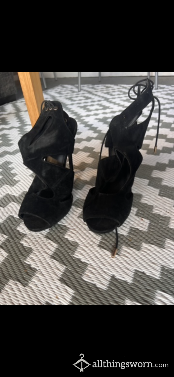 Black Peep Toe Heels