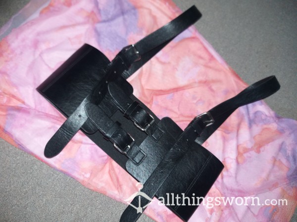 Black Pleather Harness Belt