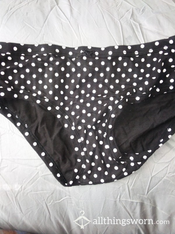 Black Polka Dot Underwear, Well Worn