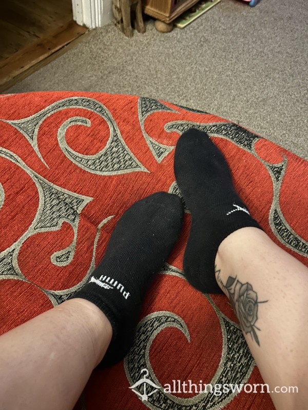Black Puma Trainer Socks
