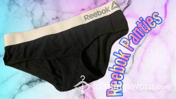 Black Reebok L Cotton Panties  - Includes 2-day Wear & U.S. Shipping!